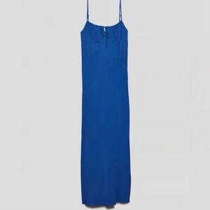 Aritzia Blue Maxi Dress with Spaghetti Straps